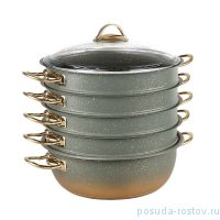 Мантоварка 32 х 10 см с антипригарным покрытием 6,4 л оливковая &quot;GRANITE COUSCOUS PAN SET /GOLD&quot; / 247082