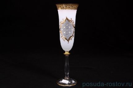 Бокалы для шампанского 190 мл 6 шт белые &quot;Анжела /Антик золото /Белые стразы&quot;  / 057932