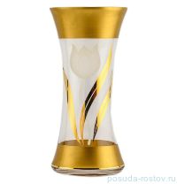 Ваза для цветов 30,5 см &quot;Матовый тюльпан /с золотом&quot; / 036696