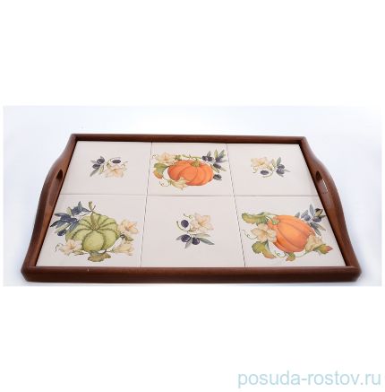 Поднос 48 х 33 см прямоугольный &quot;Artigianato ceramico /Тыква&quot; / 156802