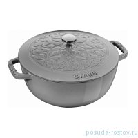 Кокот 24 см с крышкой серый графит 3,6 л &quot;Лилия&quot; / 271784
