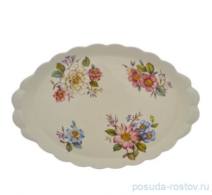 Блюдо 48 х 32 см овальное &quot;Artigianato ceramico /Весенние лепестки&quot; / 278715