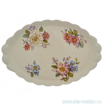 Блюдо 48 х 32 см овальное &quot;Artigianato ceramico /Весенние лепестки&quot; / 278715