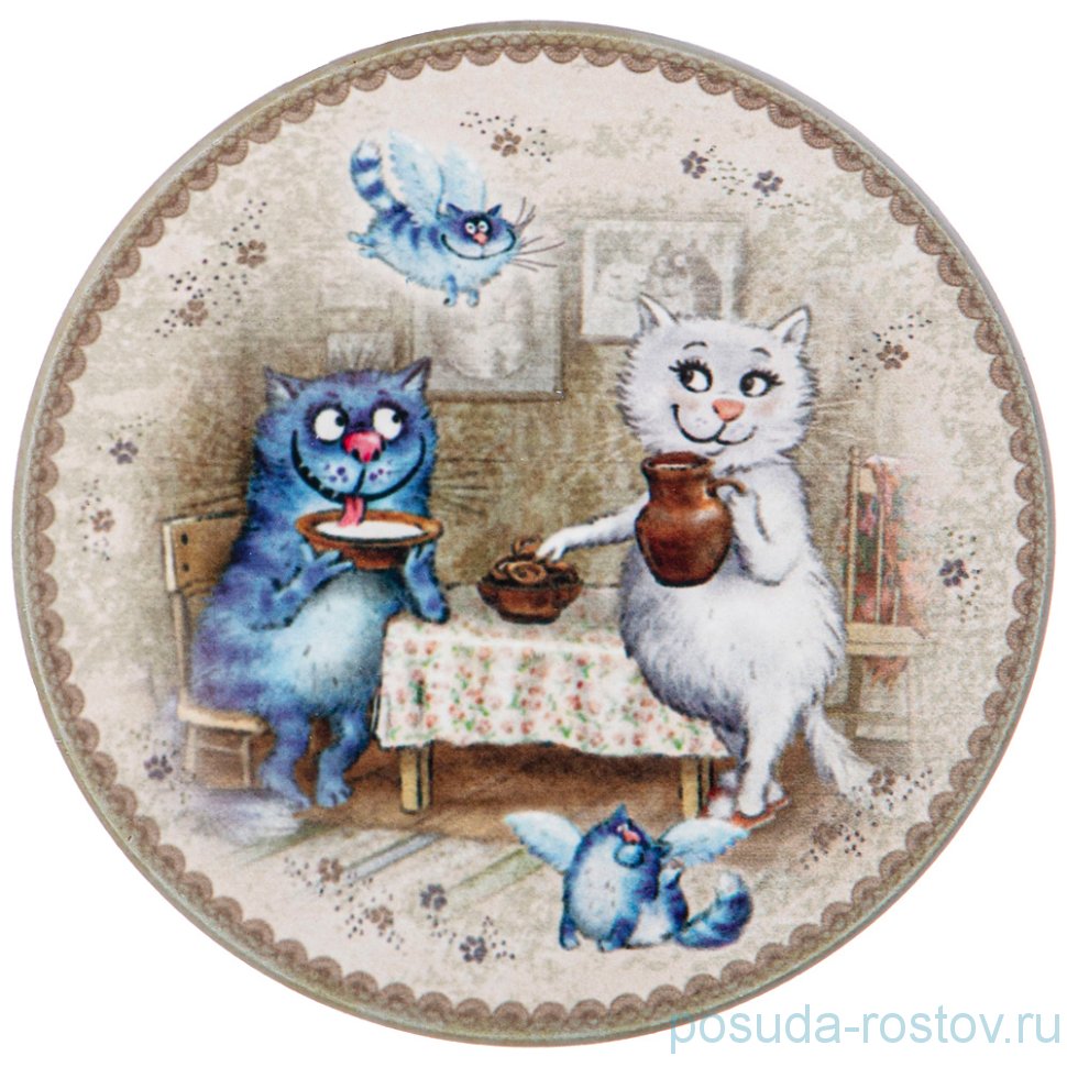 Подставка под горячее 10,3 см "Blue cats" / 254887