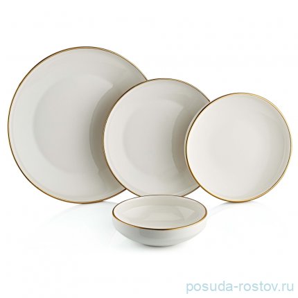 Набор тарелок 24 предмета на 6 персон &quot;PORCELAIN SETS /Gold&quot; / 284160
