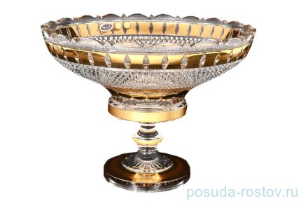 Ваза для фруктов 35,5 см н/н &quot;Хрусталь /Золотые окошки&quot; / 080451
