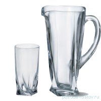 Набор для воды 7 предметов (кувшин 1,1 л + 6 стаканов по 350 мл) &quot;Квадро /Без декора&quot; / 036996