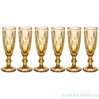 Бокалы для шампанского 150 мл 6 шт янтарные &quot;Ромбо /Muza color&quot; / 225096
