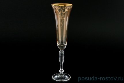 Бокалы для шампанского 180 мл 6 шт &quot;Виктория /Янтарь /Золотой узор 7915&quot; / 058610