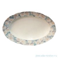 Блюдо 24 см овальное &quot;Роза /Голубая роза /платина&quot; / 232337