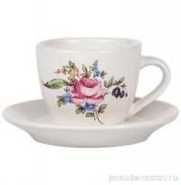 Кофейная пара 100 мл &quot;Премиум /Мейсенский букет&quot; (блюдце 12,5 см) / 354566