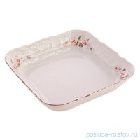 Салатник 25 см квадратный &quot;Бернадотт /Серая роза /платина&quot; / 021274