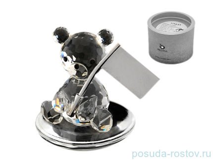 Предмет интерьера 4,5 см &quot;Медвежонок с флагом&quot; хрусталь Прециоса / 019080