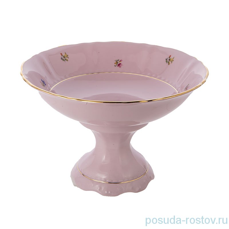 Фруктовница 23 см н/н "Соната /Мелкие цветы" розовая / 196835