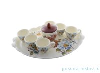 Кофейный набор на 6 персон 9 предметов &quot;Artigianato ceramico /Весенние лепестки&quot; / 223876