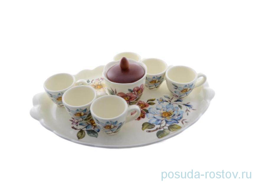 Кофейный набор на 6 персон 9 предметов "Artigianato ceramico /Весенние лепестки" / 223876