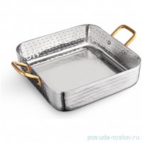 Сковородка 18 x 18 x 4.5 см квадратная мини с 2-мя ручками для подачи &quot;Hammered&quot; / 370357