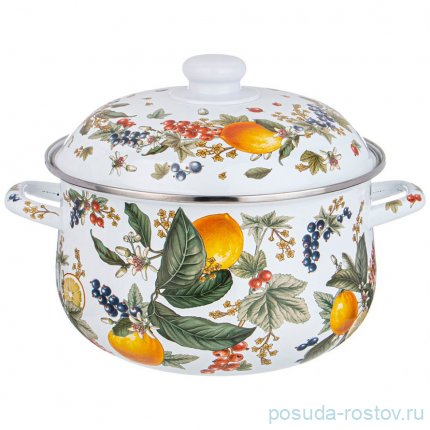 Кастрюля 24 х 14 см с крышкой эмалированная 5 л &quot;fruit basket&quot; / 337452