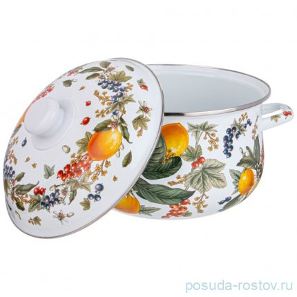 Кастрюля 24 х 14 см с крышкой эмалированная 5 л &quot;fruit basket&quot; / 337452