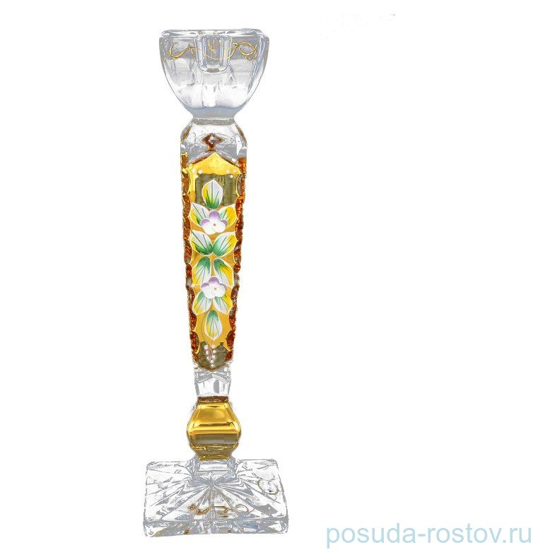 Подсвечник 30 см "Хрусталь с золотом" / 057083