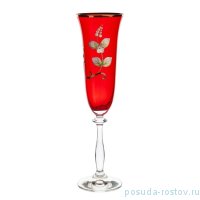Бокалы для шампанского 190 мл 6 шт &quot;Анжела /Лепка /красная внутри&quot; / 169589