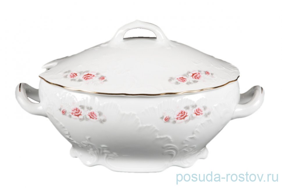 Супник 2,7 л "Рококо /577 /Серая роза /золото" / 127657