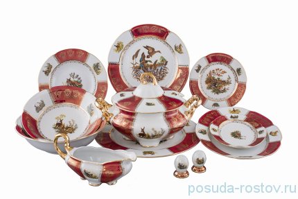 Столовый сервиз на 6 персон 26 предметов &quot;Болеро /Охота красная&quot; / 204684