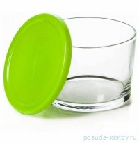 Банка для сыпучих продуктов 220 мл с зелёной крышкой &quot;Бейзик /Без декора&quot; / 157230