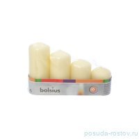 Свечи столбик 4 шт (13 х 5, 11,1 х 5, 9 х 5, 6 х 4 см) &quot;Кремовые /Bolsius&quot; / 257280
