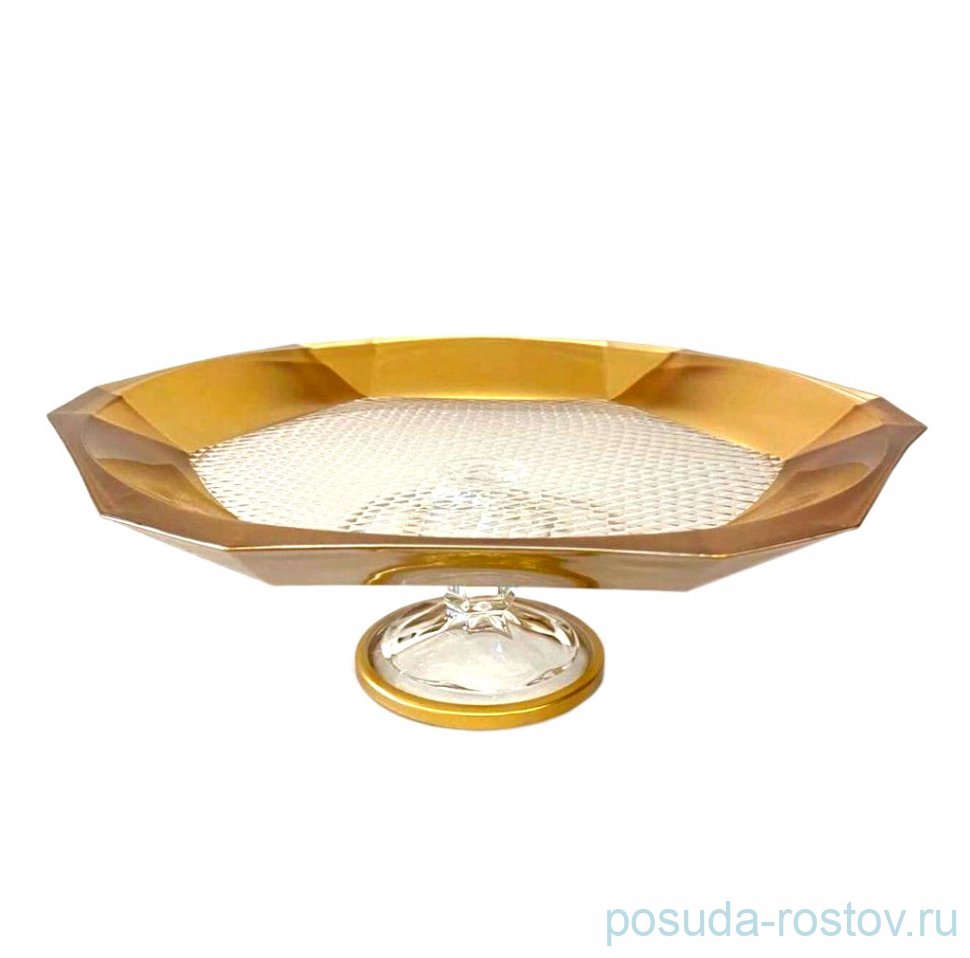 Фруктовница 30 х 11 см н/н многогранная "Barok /Золото" / 256479