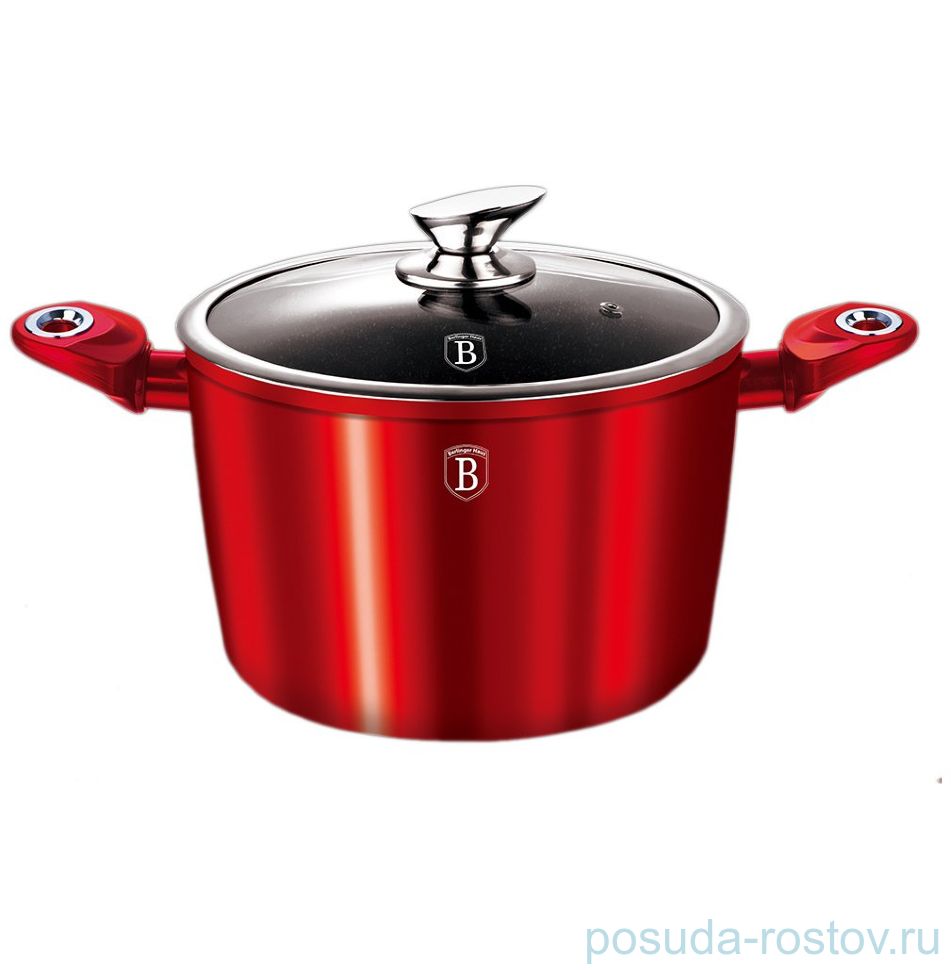 Кастрюля 24 см с крышкой 5,9 л "Burgundy Metallic Line" / 112738