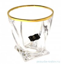 Стаканы для виски 340 мл 6 шт &quot;Квадро /Отводка золото&quot; AS Crystal / 299678