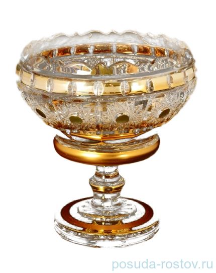 Конфетница 15 см н/н &quot;Max Crystal /Золотые окошки /шарики&quot; / 105417