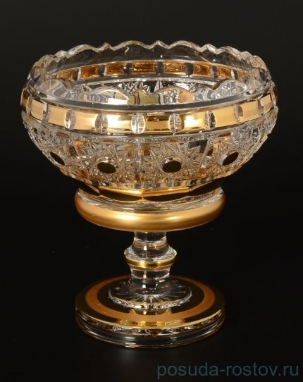 Конфетница 15 см н/н &quot;Max Crystal /Золотые окошки /шарики&quot; / 105417