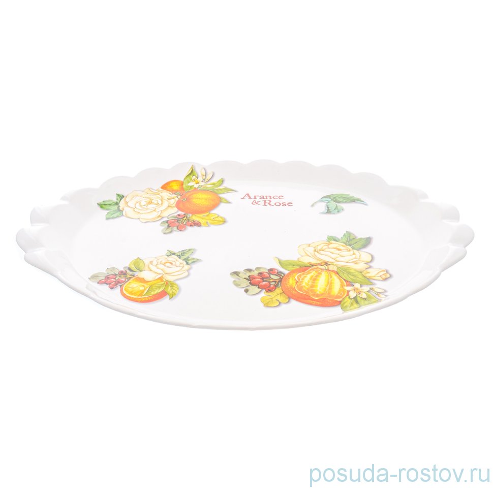 Блюдо 48 х 32 см овальное "Artigianato ceramico /Апельсин и роза" / 228364