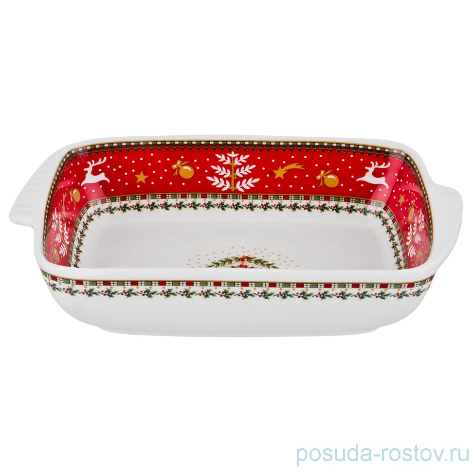 Блюдо 21 х 12,5 х 5 спрямоугольное "christmas collection /красная" / 192106