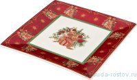 Блюдо 22 х 22 см квадратное красное &quot;Christmas Collection /Подарок&quot; / 192365