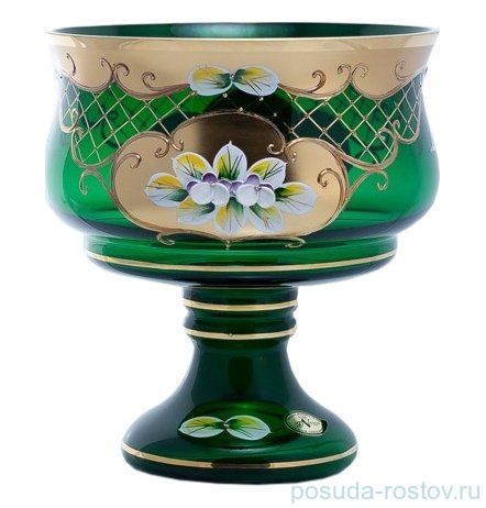 Ваза для фруктов/конфет 26 см "Лепка зелёная" / 049851