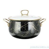 Кастрюля 22 см с крышкой 5 л &quot;Elite Class /Чёрный мрамор&quot; / 272123