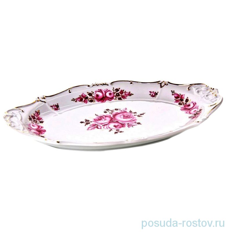 Блюдо 36 см овальное "Роза /Золото" / 085376