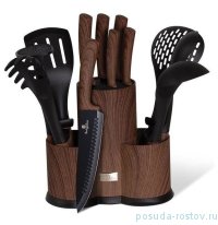 Набор кухонных ножей и аксессуаров на подставке 12 предметов &quot;Ebony Rosewood Collection&quot; / 280779