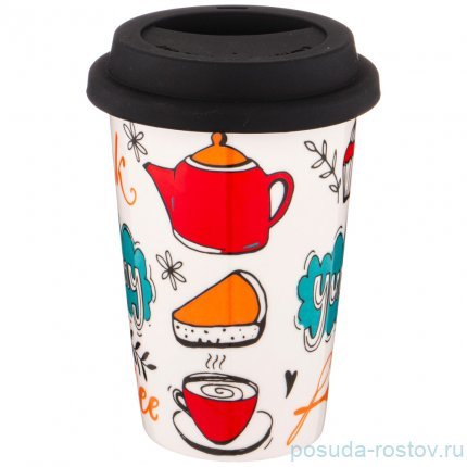 Кружка 400 мл с крышкой &quot;Coffemania&quot; / 263945