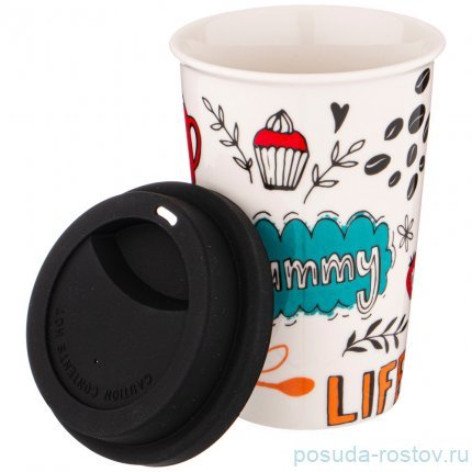 Кружка 400 мл с крышкой &quot;Coffemania&quot; / 263945
