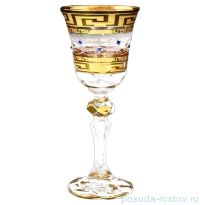 Рюмки 60 мл 6 шт &quot;Кристина /Версаче золото /Синие стразы&quot; R-G / 053239