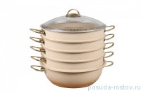 Мантоварка 30 х 10 см с антипригарным покрытием 6,4 л кремовая &quot;GRANITE COUSCOUS PAN SET /GOLD&quot; / 169774