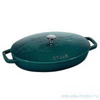 Сковорода 33 см для рыбы овальная с чугунной крышкой 2,8 л &quot;STAUB&quot; / 252715