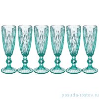 Бокалы для шампанского 150 мл 6 шт бирюзовые &quot;Ромбо /Muza color&quot; / 196800