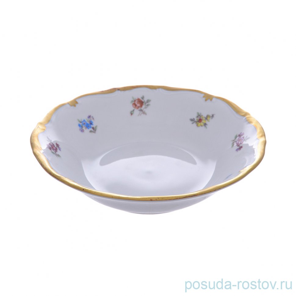 Салатник 15 см  "Корона /Мелкие цветы /Матовое золото" / 165388