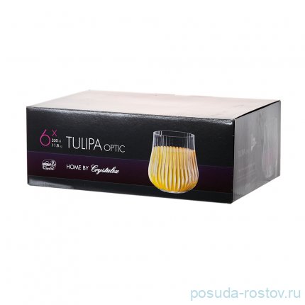 Стаканы для виски 350 мл 6 шт &quot;Тулипа /Оптика /Без декора&quot; / 213952
