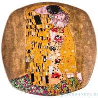 Тарелка 19 см 1 шт квадратная золотая &quot;Поцелуй /Г. Климт&quot; / 185995
